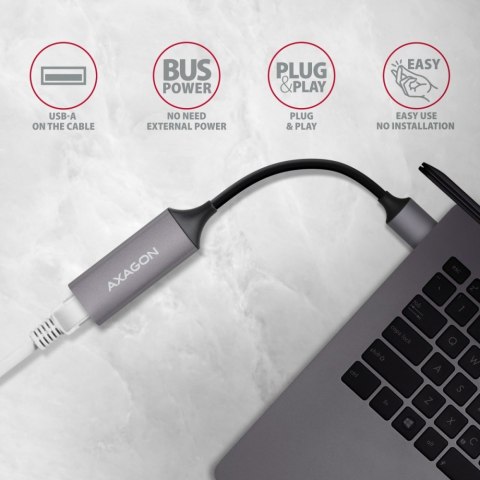 ADE-TR Karta sieciowa Gigabit Ethernet adapter, USB-A 3.2 Gen 1, instalacja automatyczna, metalowy, tytanowa szarość ADE-TR Karta sieciowa Gigabit Ethernet adapter, USB-A 3.2 Gen 1, instalacja automatyczna, metalowy, tytanowa szarość