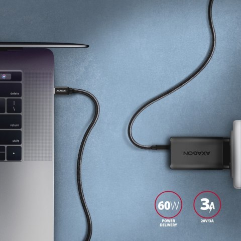 BUCM3-CM10AB Kabel USB-C - USB-C 3.2 Gen 1, 1m, PD 60W 3A, ALU, oplot, czarny BUCM3-CM10AB Kabel USB-C - USB-C 3.2 Gen 1, 1m, PD 60W 3A, ALU, oplot, czarny