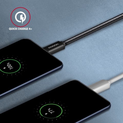 BUCM3-CM10AB Kabel USB-C - USB-C 3.2 Gen 1, 1m, PD 60W 3A, ALU, oplot, czarny BUCM3-CM10AB Kabel USB-C - USB-C 3.2 Gen 1, 1m, PD 60W 3A, ALU, oplot, czarny