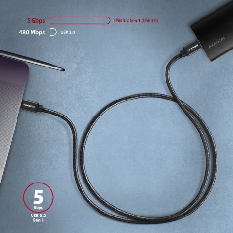 BUCM3-CM10AB Kabel USB-C - USB-C 3.2 Gen 1, 1m, PD 60W 3A, ALU, oplot, czarny BUCM3-CM10AB Kabel USB-C - USB-C 3.2 Gen 1, 1m, PD 60W 3A, ALU, oplot, czarny