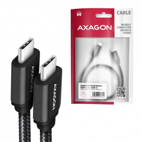 BUCM3-CM10AB Kabel USB-C - USB-C 3.2 Gen 1, 1m, PD 60W 3A, ALU, oplot, czarny BUCM3-CM10AB Kabel USB-C - USB-C 3.2 Gen 1, 1m, PD 60W 3A, ALU, oplot, czarny