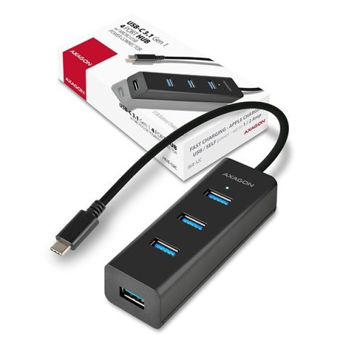 HUE-S2C Hub 4-portowy USB 3.2 Gen 1 charging hub, 40cm USB-C kabel, microUSB dodatkowe zasilanie HUE-S2C Hub 4-portowy USB 3.2 Gen 1 charging hub, 40cm USB-C kabel, microUSB dodatkowe zasilanie
