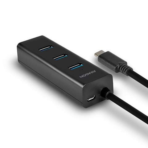 HUE-S2C Hub 4-portowy USB 3.2 Gen 1 charging hub, 40cm USB-C kabel, microUSB dodatkowe zasilanie HUE-S2C Hub 4-portowy USB 3.2 Gen 1 charging hub, 40cm USB-C kabel, microUSB dodatkowe zasilanie