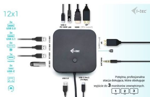 Stacja dokująca USB-C HDMI Dual DP Docking Station Power Delivery 100 W + i-tec Universal Charger 100 W Stacja dokująca USB-C HDMI Dual DP Docking Station Power Delivery 100 W + i-tec Universal Charger 100 W