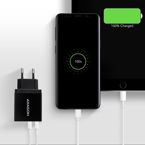 ACU-QS24 Ładowarka sieciowa QC 24W, 2x port USB--A, QC3.0/AFC/FCP + 5V/1.2A ACU-QS24 Ładowarka sieciowa QC 24W, 2x port USB--A, QC3.0/AFC/FCP + 5V/1.2A