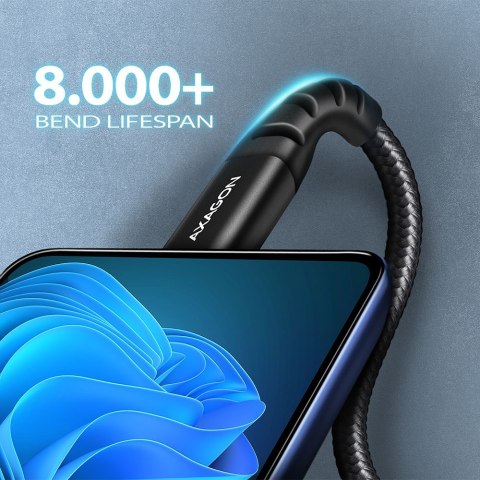 BUCM-CM10AB Kabel USB-C - USB-C 2.0, 1m, PD 60W, 3A, ALU, oplot Czarny BUCM-CM10AB Kabel USB-C - USB-C 2.0, 1m, PD 60W, 3A, ALU, oplot Czarny