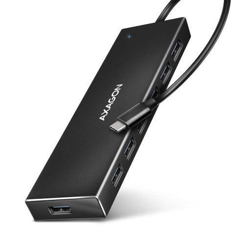 HUE-F7C Hub 7-portowy USB-C 3.2 Gen 1 ALU FLAT micro USB, 30cm USB-C kabel HUE-F7C Hub 7-portowy USB-C 3.2 Gen 1 ALU FLAT micro USB, 30cm USB-C kabel