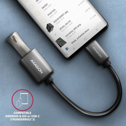 RUCM-AFAC Kabel adapter USB 3.2 Gen 1 Type-C samiec -> Type-A żeńska, 0,2m, 3A, ALU RUCM-AFAC Kabel adapter USB 3.2 Gen 1 Type-C samiec -> Type-A żeńska, 0,2m, 3A, ALU