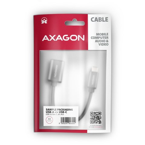 RUCM-AFAC Kabel adapter USB 3.2 Gen 1 Type-C samiec -> Type-A żeńska, 0,2m, 3A, ALU RUCM-AFAC Kabel adapter USB 3.2 Gen 1 Type-C samiec -> Type-A żeńska, 0,2m, 3A, ALU