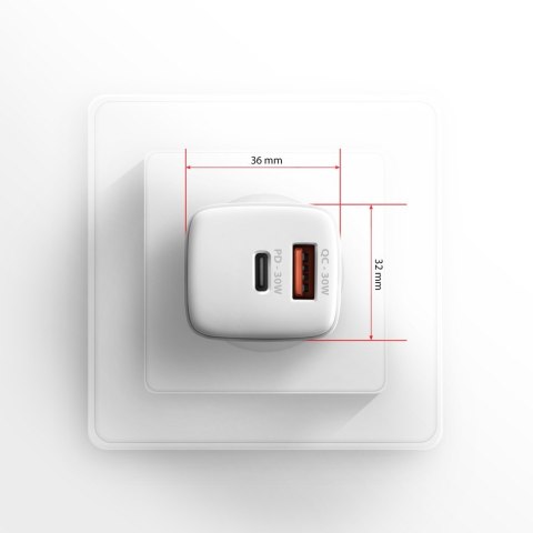 ACU-PQ30W Ładowarka sieciowa PD & QC 30W, QC3.0,4.0/AFC/FCP/PPS/Apple Biała ACU-PQ30W Ładowarka sieciowa PD & QC 30W, QC3.0,4.0/AFC/FCP/PPS/Apple Biała