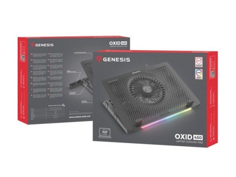 Podstawka pod notebook Genesis Oxid 450 RGB 15.6'' Podstawka pod notebook Genesis Oxid 450 RGB 15.6''