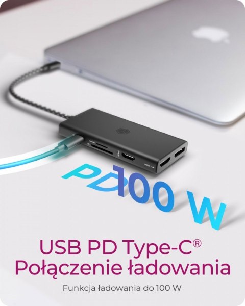 Stacja dokująca IB-DK4011-CPD 9in1,HDMI,DP,CR,TYPE-C Stacja dokująca IB-DK4011-CPD 9in1,HDMI,DP,CR,TYPE-C