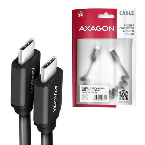 BUCM-CM20TB Kabel Twister USB-C - USB-C, 1.1m USB2.0 3A ALU, czarny BUCM-CM20TB Kabel Twister USB-C - USB-C, 1.1m USB2.0 3A ALU, czarny