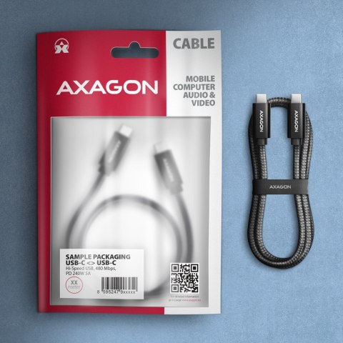 BUCM2-CM10AB Kabel USB-C - USB-C, 1.0m 5A charging, ALU, 240W PD, oplot, USB2.0, czarny BUCM2-CM10AB Kabel USB-C - USB-C, 1.0m 5A charging, ALU, 240W PD, oplot, USB2.0, czarny