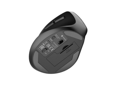 Mysz bezprzewodowa wertykalna Crake 2 2400 DPI Bluetooth 5.2 + 2.4GHz dla leworęcznych Czarna Mysz bezprzewodowa wertykalna Crake 2 2400 DPI Bluetooth 5.2 + 2.4GHz dla leworęcznych Czarna