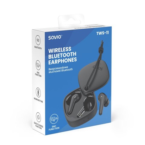 Słuchawki bezprzewodowe Bluetooth 5.3 z mikrofonem, ENC, QC, TWS-11 Słuchawki bezprzewodowe Bluetooth 5.3 z mikrofonem, ENC, QC, TWS-11