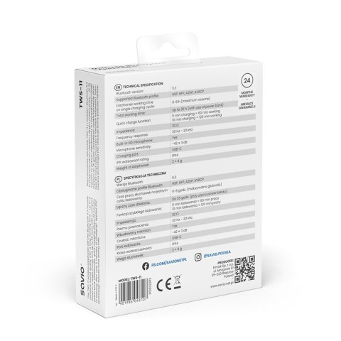 Słuchawki bezprzewodowe Bluetooth 5.3 z mikrofonem, ENC, QC, TWS-11 Słuchawki bezprzewodowe Bluetooth 5.3 z mikrofonem, ENC, QC, TWS-11
