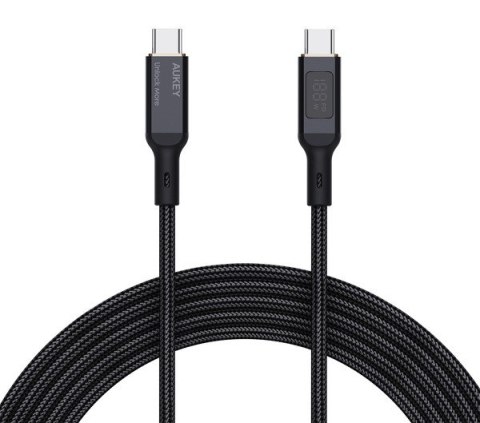 CB-MCC102 nylonowy kabel USB C - USB C | LED | 1.8m | 5A | 100W PD | 20V CB-MCC102 nylonowy kabel USB C - USB C | LED | 1.8m | 5A | 100W PD | 20V