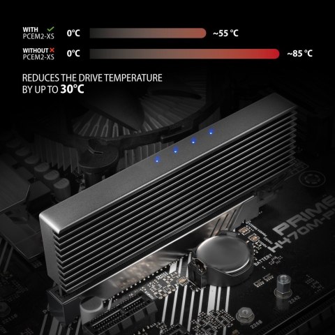 PCEM2-XS Adapter wewnętrzny PCIe x16, M.2 NVMe, chłodnica PCEM2-XS Adapter wewnętrzny PCIe x16, M.2 NVMe, chłodnica