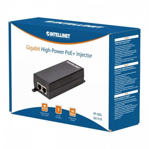 Adapter / Zasilacz Intellinet POE+ 30W 1X Gigabit RJ45 802.3AT Adapter / Zasilacz Intellinet POE+ 30W 1X Gigabit RJ45 802.3AT