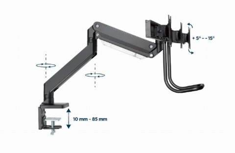 Ramię regulowane na 3 monitory 17 - 27 cali 6kg Ramię regulowane na 3 monitory 17 - 27 cali 6kg