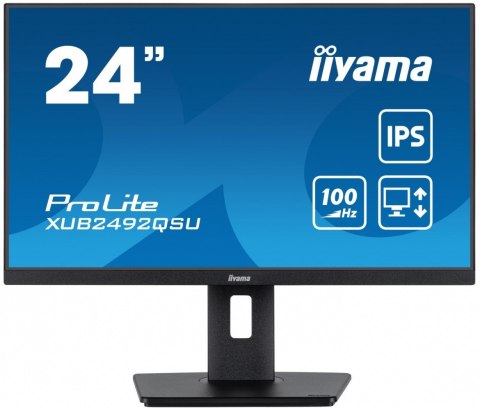 Monitor 23.8 cala ProLite XUB2492QSU-B1 IPS,QHD,USB-C,100Hz,3xUSB(3.2),HDMI,DP 300cd/m2,FreeSync,2x2W,HAS(150mm),PIVOT Monitor 23.8 cala ProLite XUB2492QSU-B1 IPS,QHD,USB-C,100Hz,3xUSB(3.2),HDMI,DP 300cd/m2,FreeSync,2x2W,HAS(150mm),PIVOT