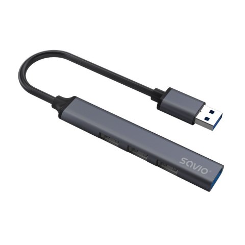Hub 4 porty USB-A - 3 x USB-A 2.0, 1 x USB-A 3.0, 5 Gbps, Aluminium, AK-70 Hub 4 porty USB-A - 3 x USB-A 2.0, 1 x USB-A 3.0, 5 Gbps, Aluminium, AK-70