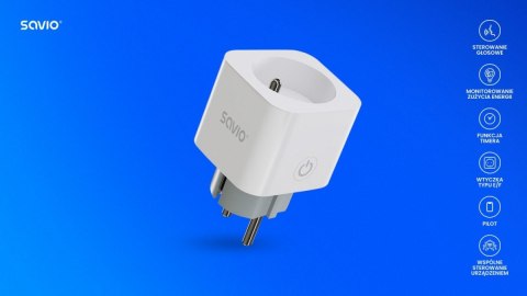 Inteligentne gniazdko Wi-Fi 16A Pomiar zużycia energii, wielopak 3 szt., AS-01, białe Inteligentne gniazdko Wi-Fi 16A Pomiar zużycia energii, wielopak 3 szt., AS-01, białe