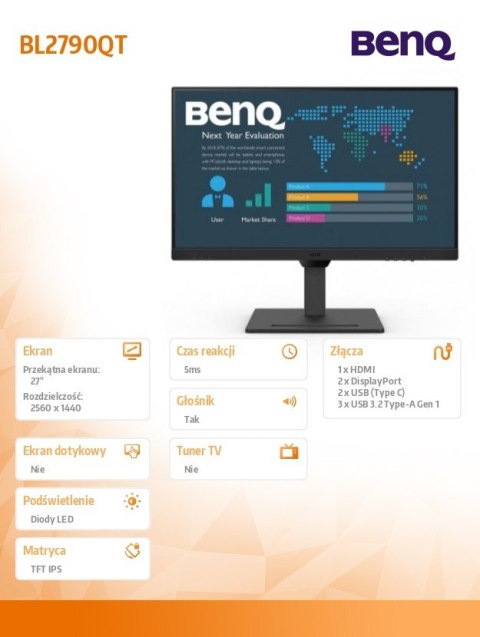 Monitor 27 cali BL2790QT 2K 5ms/IPS/75Hz/HDMI Monitor 27 cali BL2790QT 2K 5ms/IPS/75Hz/HDMI
