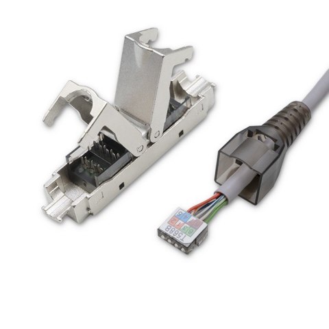 Wtyk RJ45 beznarzędziowy STP | CAT6A | JACK PIN | T568B | T568A Wtyk RJ45 beznarzędziowy STP | CAT6A | JACK PIN | T568B | T568A