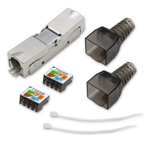 Wtyk RJ45 beznarzędziowy STP | CAT6A | JACK PIN | T568B | T568A Wtyk RJ45 beznarzędziowy STP | CAT6A | JACK PIN | T568B | T568A