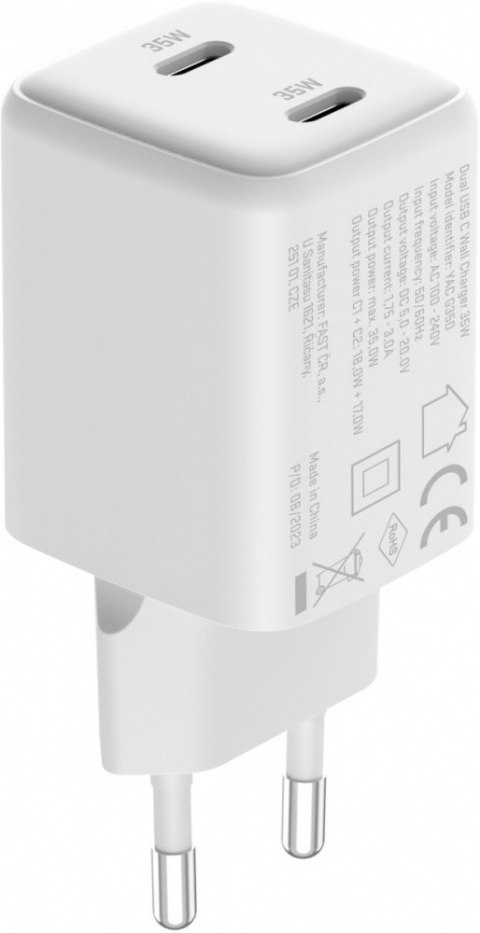 Ładowarka sieciowa USB C 2x18W 3A Power delivery 3.0 QC3.0 Biała Ładowarka sieciowa USB C 2x18W 3A Power delivery 3.0 QC3.0 Biała