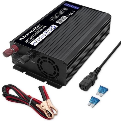 Inteligentna ładowarka do akumulatorów LiFePO4 AGM GEL SLA | 40A | 12V Inteligentna ładowarka do akumulatorów LiFePO4 AGM GEL SLA | 40A | 12V
