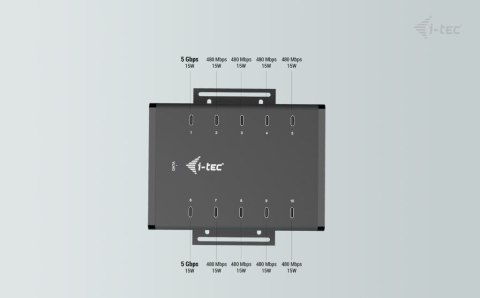 !i-tec USB-C/USB-A Metal Charging + data HUB 15W per port 10x USB-C !i-tec USB-C/USB-A Metal Charging + data HUB 15W per port 10x USB-C