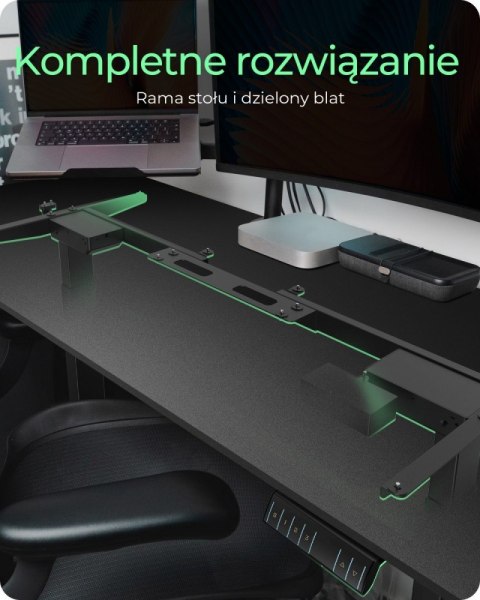 Biurko elektrycznie regulowane z blatem IB-EW122B-TT 140x70 cm do siedzenia i stania Biurko elektrycznie regulowane z blatem IB-EW122B-TT 140x70 cm do siedzenia i stania