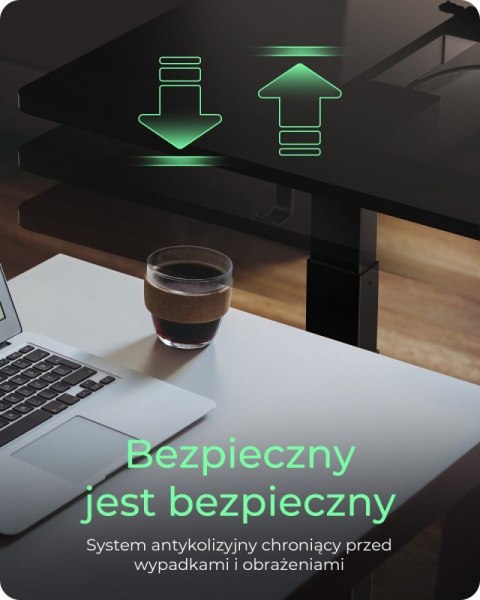 Biurko elektrycznie regulowane z blatem IB-EW122B-TT 140x70 cm do siedzenia i stania Biurko elektrycznie regulowane z blatem IB-EW122B-TT 140x70 cm do siedzenia i stania