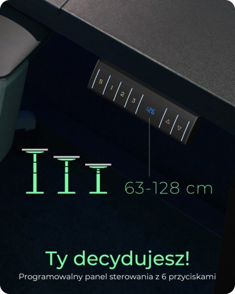Biurko elektrycznie regulowane z blatem IB-EW122B-TT 140x70 cm do siedzenia i stania Biurko elektrycznie regulowane z blatem IB-EW122B-TT 140x70 cm do siedzenia i stania