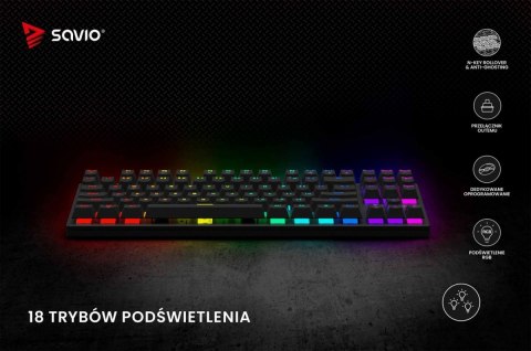 Klawiatura mechaniczna RGB Tempest X2 Outemu Red Klawiatura mechaniczna RGB Tempest X2 Outemu Red
