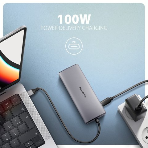 HMC-6G2L Wieloportovy hub USB 6in1, 10Gbps, 2xUSB-A, 1xUSB-C, HDMI 4K/60Hz, PD 100W, GLAN, 15cm USB-C kabel HMC-6G2L Wieloportovy hub USB 6in1, 10Gbps, 2xUSB-A, 1xUSB-C, HDMI 4K/60Hz, PD 100W, GLAN, 15cm USB-C kabel