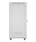 Szafa stojąca rack 19'' 42U 800x1000 szara drzwi szkalne flat pack