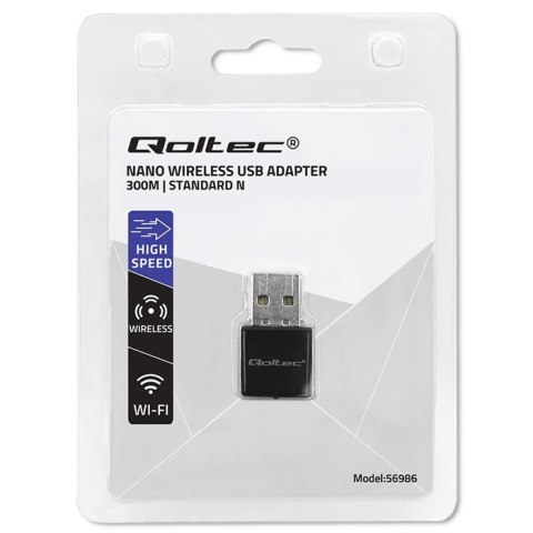Bezprzewodowy ultra szybki mini adapter NANO WiFi | Standard N | USB 2.0 | 300Mbps Bezprzewodowy ultra szybki mini adapter NANO WiFi | Standard N | USB 2.0 | 300Mbps
