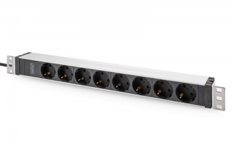 Listwa zasilająca PDU 19" Rack, 8x gniazdo ze stykami ochronnymi unischuko 16A/230V, 1x wtyczka IEC C20, 16A, przewód zasilający Listwa zasilająca PDU 19" Rack, 8x gniazdo ze stykami ochronnymi unischuko 16A/230V, 1x wtyczka IEC C20, 16A, przewód zasilający