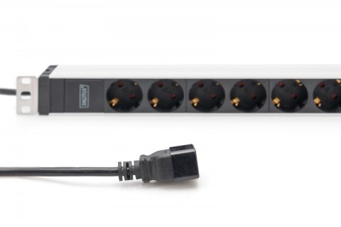 Listwa zasilająca PDU 19" Rack, 8x gniazdo ze stykami ochronnymi unischuko 16A/230V, 1x wtyczka IEC C20, 16A, przewód zasilający Listwa zasilająca PDU 19" Rack, 8x gniazdo ze stykami ochronnymi unischuko 16A/230V, 1x wtyczka IEC C20, 16A, przewód zasilający