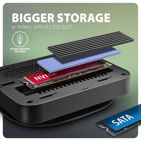 HMC-UFO Wieloportowy hub USB 9in1, 10Gbps, 2x USB-A, HDMI 4K/60Hz, M.2 NVMe/SATA, audio, PD 100W, SD/microSD, GLAN, 65cm USB-C k HMC-UFO Wieloportowy hub USB 9in1, 10Gbps, 2x USB-A, HDMI 4K/60Hz, M.2 NVMe/SATA, audio, PD 100W, SD/microSD, GLAN, 65cm USB-C k
