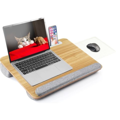 Podstawka pod laptop na kolana miękka wyściółka, wysuwana półka na mysz 410x335mm Podstawka pod laptop na kolana miękka wyściółka, wysuwana półka na mysz 410x335mm