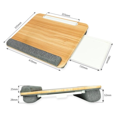 Podstawka pod laptop na kolana miękka wyściółka, wysuwana półka na mysz 410x335mm Podstawka pod laptop na kolana miękka wyściółka, wysuwana półka na mysz 410x335mm