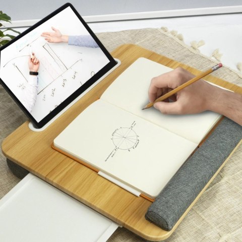 Podstawka pod laptop na kolana miękka wyściółka, wysuwana półka na mysz 410x335mm Podstawka pod laptop na kolana miękka wyściółka, wysuwana półka na mysz 410x335mm