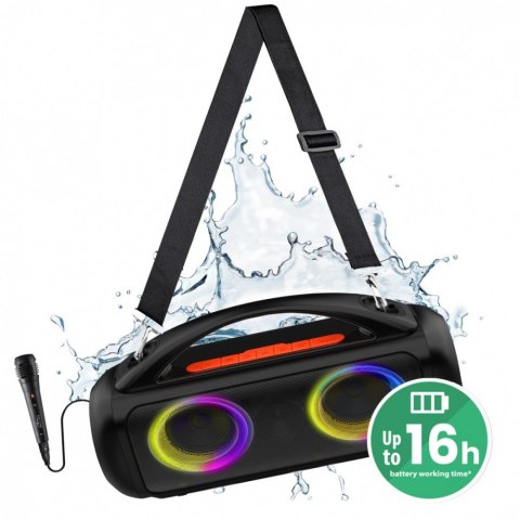 Głośnik POWER AUDIO PRO MT3184 Karaoke/Bluetooth 5.3/TWS/MP3/MicroSD/USB/Jack 6.3/AUX/Equalizer/USB-C/IPX5/RGB/16h/RMS 60W/PMPO Głośnik POWER AUDIO PRO MT3184 Karaoke/Bluetooth 5.3/TWS/MP3/MicroSD/USB/Jack 6.3/AUX/Equalizer/USB-C/IPX5/RGB/16h/RMS 60W/PMPO