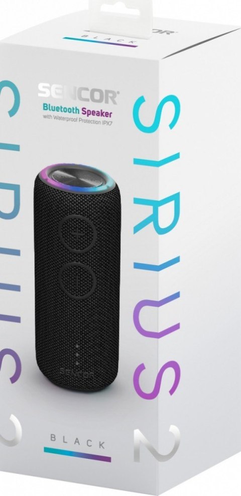 Głośnik bluetooth SIRIUS 2 czarny moc 20W, LED, TWS Głośnik bluetooth SIRIUS 2 czarny moc 20W, LED, TWS