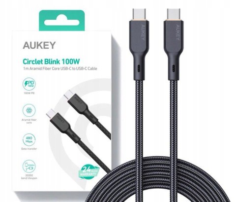CB-KCC101 kevlarowy kabel USB C - USB C | 1m | 5A | 100W PD | 20V CB-KCC101 kevlarowy kabel USB C - USB C | 1m | 5A | 100W PD | 20V
